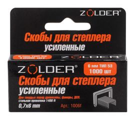 Запасные усиленные скобы ZOLDER 6 мм тип 53, 1000 шт. 1006F 