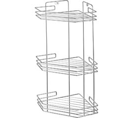 Полка в ванную EUROHOUSE 3-х секционная, угловая, 20,5х20,5х52 см, хром 14323 