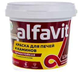 Термостойкая краска для печей и каминов Krafor Альфа красно-коричневая 1.3 кг 6 134622 