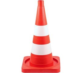 Сигнальный конус 520мм, Оранжевый, с 2-мя белыми полосами, квадратное основание Протэкт КС-2.4-П 