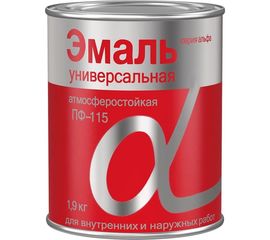 Универсальная эмаль Krafor Альфа ПФ-115 черная 1.9 кг 6 30766 