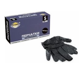 Нитриловые перчатки AVIORA, черные, 4 гр., размер XL, 100 шт. 402-797 