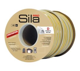 Самоклеящийся уплотнитель Sila pro D 40 м, 14х12 мм, белый SD-55C 