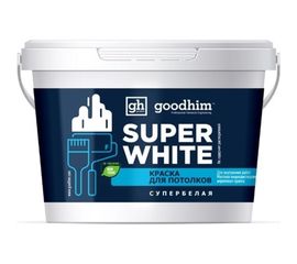 Краска для стен, F+ стандарт, супербелая - 7кг, готовый раствор Goodhim 89205 