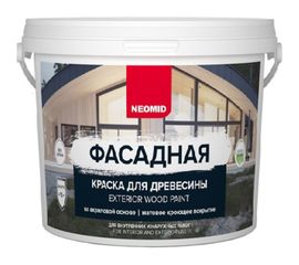 Фасадная краска для древесины Neomid 0,9 л горький шоколад Н-КраскаФас-0,9-ГорШок 