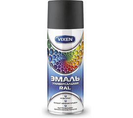 Универсальная эмаль Vixen черный матовый RAL 9005 аэрозоль 520 мл VX-10905 