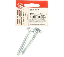 Сантехнический болт DIN 571 оцинкованный 10х60, 2шт - пакет Tech-Krep 103881 