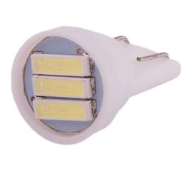 Автолампа диод T10 W5W 3 SMD без цоколя 1-конту��ная белая SKYWAY S08201077 