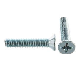 Винт DIN 965 с потайной головкой, оцинкованный М6х30, 60шт - коробка Tech-Krep 105242 