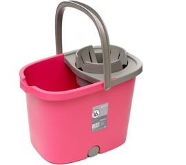 Прямоугольное ведро CISNE APOLO с отжимом и роликами, розовый, 16л 460545-01 
