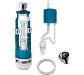 Кнопочная арматура для бачка ИНКОЭР ИН 2-режима, нижняя подводка, металлическая кнопка ИС.131037 