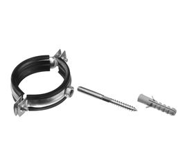 Трубный хомут с гайкой ЗУБР оцинкованный, в комплекте с сантехнической шпилькой и дюбелем 37866-59-65 