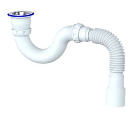 Прямоточный сифон для душевого поддона Unicorn G32 1.1/2 х40 c универсальной гофротрубой 40х40/50 ИС.110381 