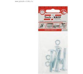 Болт Tech-Krep DIN603 мебельный оцинк. М6х60 с гайкой 6 шт 108764 