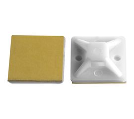 Самоклеющаяся площадка под хомут-стяжку Зубр ПХС белая, 25 x 25 мм, 100 шт, нейлоновая, 30915-25 