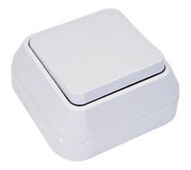 Выключатель накладной одноклавишный, белый Makel Siva Ustu 45105 