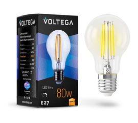 Светодиодная лампа VOLTEGA ЛОН диммируемый Е27 2800К 8W 5489 