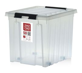 Контейнер на роликах с крышкой Rox Box 50 л, прозрачный 050-00.07 