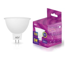 Светодиодная лампа LED MR16 GU5.3 5W 400Лм, 3000K, теплый свет, 12V REV 32371 6 
