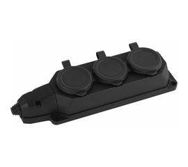 Каучуковая колодка ЭРА K-3e-B-IP44 с/з 3гн 16A IP44 черная Б0044545 