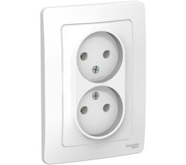 Двойная розетка Schneider Electric BLANCA без заземления без шторок, БЕЛЫЙ BLNRS000021 
