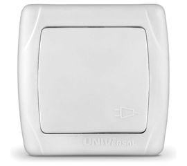 Розетка UNIVersal Маргарита с/з с крышкой, белая М0029 