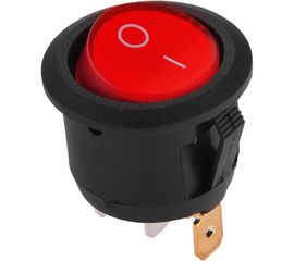 Клавишный круглый выключатель duwi 250V 6А 3с ON-OFF красный с подсветкой RWB-214, SC-214, 26848 2 