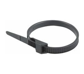 Усиленный хомут с двойным горизонтальным замком REXANT nylon 12 180x6 мм 100 шт черный 07-0186 