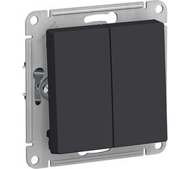 Выключатель Schneider Electric ATLASDESIGN, 2-клавишный, сх5, 10АХ, механизм, карбон, ATN001051 