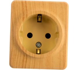 Розетка ЭРА 11-2203-11 2P E Schuko, 16A-250В, IP20, ОУ, Эксперт, сосна Б0020687 