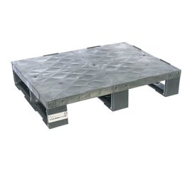 Сплошной паллет на 3-x полозьях, серый, 800х600х150 мм Тара.ру 7878 