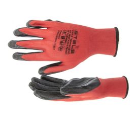 Полиэфирные перчатки с чёрным нитрильным покрытием STELS L, маслобензостойкие, 15 класс вязки 67870 