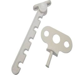 Ограничитель на окно Агат пластик, 5 позиций, с саморезами с буром, белый 5006.07 