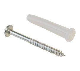 Набор VIPкрепеж белый дюбель 6х35 + шуруп 4х40 п/гол.оцинк. 5шт/5шт 11501 VIPS 