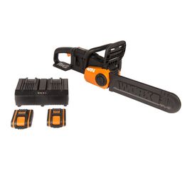 Бесщеточная цепная аккумуляторная пила WORX 40 В, 2х2.0 А*ч, двойное ЗУ 2x2A WG384E 