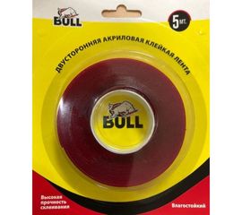 Акриловая двухсторонняя клейкая лента Bull 30мм х 5м прозрачный BAT3005 