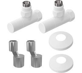 Комплект подключения Lemark с круглыми вентилями, белый LM03412RW 