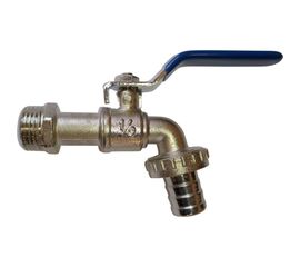 Шаровой кран со штуцером RM 1/2 водоразборный, никелированный ручка VN-CN12 