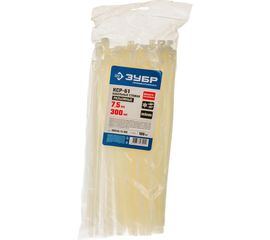 Нейлоновый хомут Зубр МАСТЕР многоразовый, 7,5 мм x 300 мм, 100 шт 309240-75-300 