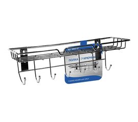 Полка МУЛЬТИДОМ с 7 крючками, 29х9х9 см AN52-27 
