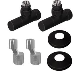 Комплект подключения Lemark LM03412RBL с круглыми вентилями, черный LM03412RBL 