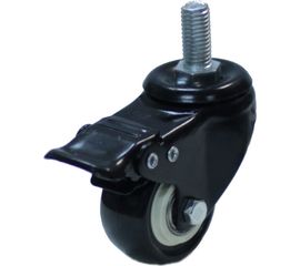 Колесо черная резина болтовое крепление М10 с тормозом 50 мм MFK-TORG 4064050 М10 