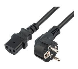 Сетевой шнур REXANT евровилка угловая - евроразъем С13, кабель 3x0,75 кв.мм, длина 3 метра 11-1122 