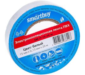 Изолента Smartbuy 0.13х15 мм, 20 метров, белая SBE-IT-15-20-w 