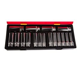 Набор глубоких двенадцатигранных торцевых головок 1/2 10-32мм в кейсе 17шт JTC-K4172:4675 