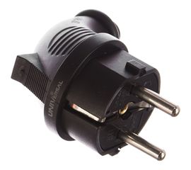 Угловая однофазная вилка, каучук UNIVersal 1241 