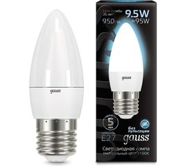 Лампа Gauss LED Свеча E27 9.5W 950lm 4100К 103102210 
