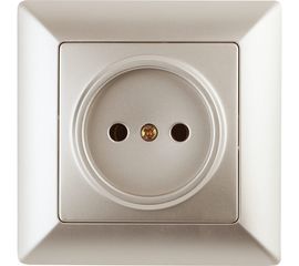 Розетка Intro 420104 2P, 16А, 250В, СУ, Solo, шампань Б0043308 