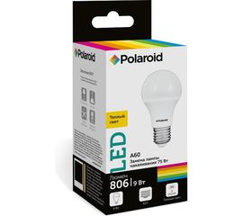 Светодиодная лампа Polaroid 220V A60 9W 3000K E27 806lm PL-A6090273 