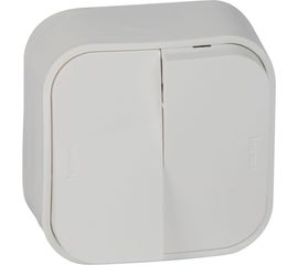 Переключатель Legrand 10A 2клав белая 782206 